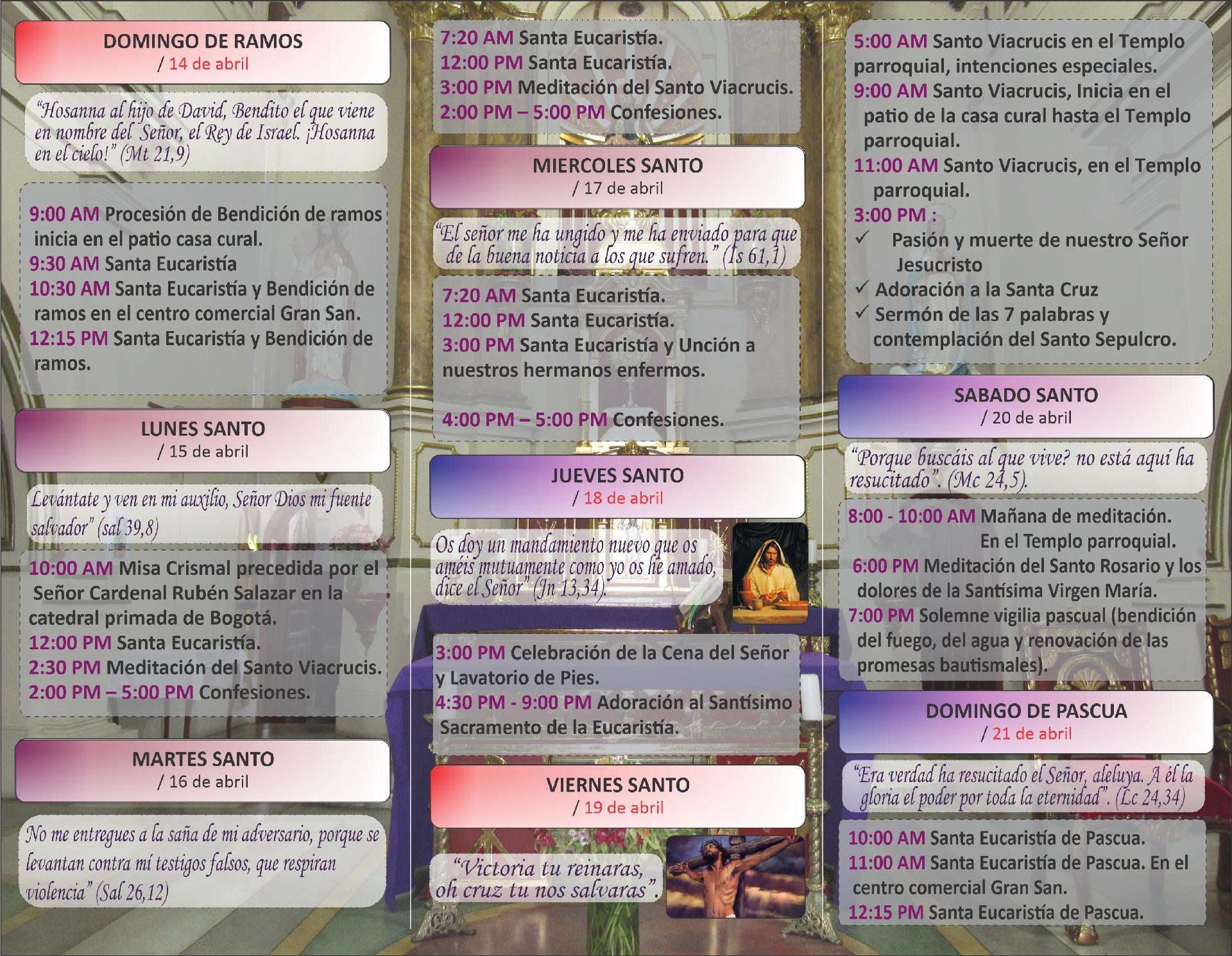 Programación Semana Santa 2019/1